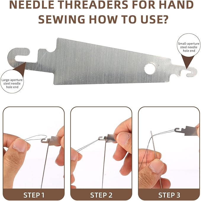 38 PCS Steel Needles for Hand Sewing, Sewing Repair Kit, Embroidery Tool Kit, Include 25 Steel Needles, 1 Seam Sewing Thread Ripper, 2 Needle Threaders, 6 Threads, 2 Thimbles, 1Storage Bag