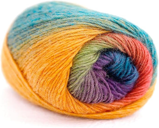 golo Wool Yarn for Hand Knitting 200yd Cachemire Multicolor Rainbow Yarn