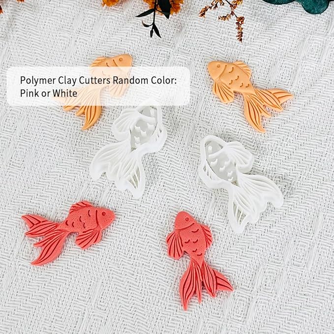 Xaekicr Goldfish Polymer Clay Cutters for Earrings – 2PCS Clay Earring Cutters, DIY Clay Tools for Polymer Clay Molds and Jewelry Making
