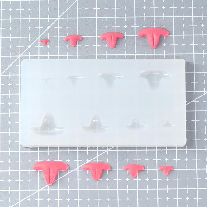 Nuvretk 8 Cute Silicone Molds for Needle Felting - Cat Nose Shapes for Stuffed Animals, DIY Crafts, and Accessories (Triangle)