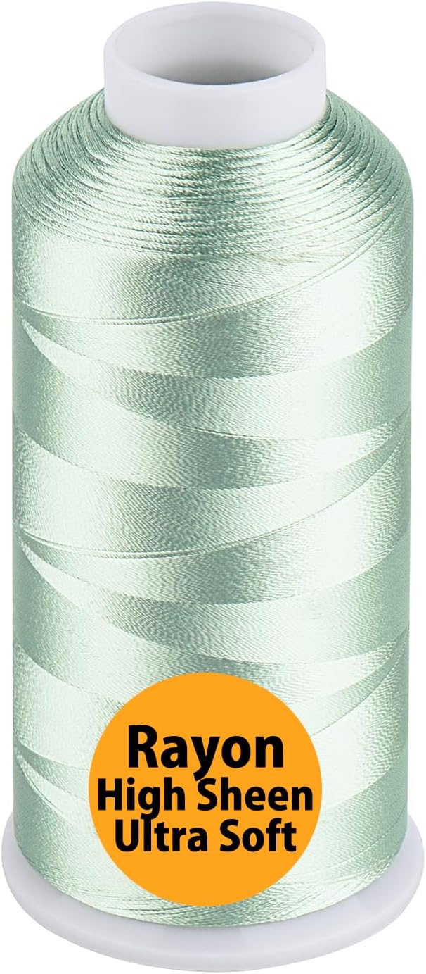 Simthread Rayon Embroidery Thread 5500 Yards, 40wt 100% Rayon Viscose for Commercial and Domestic Machines - Light Green 1047