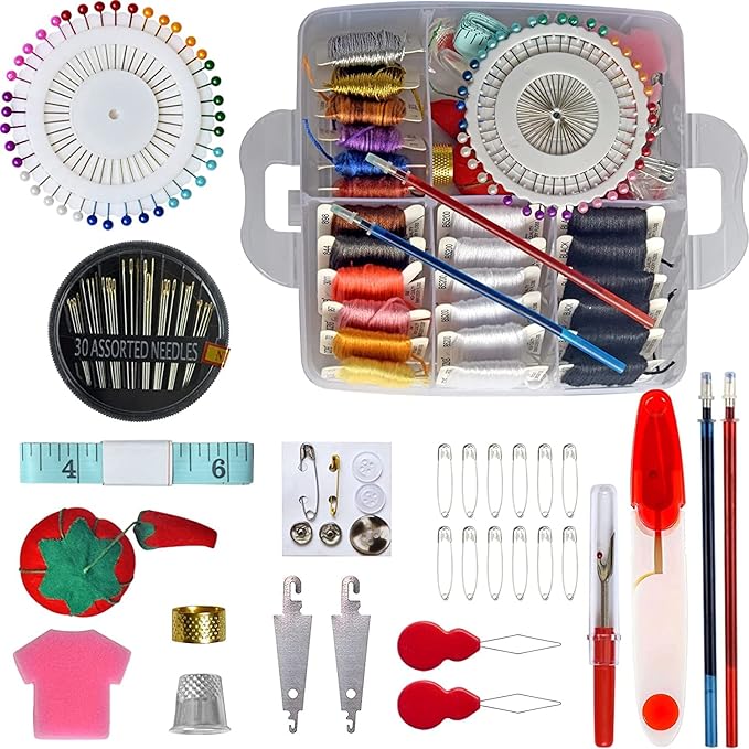 301 Embroidery Floss Set Including Cross Stitch Threads Friendship Bracelet String with 5-Tier Transparent Box, Floss Bobbins and Cross Stitch Kits