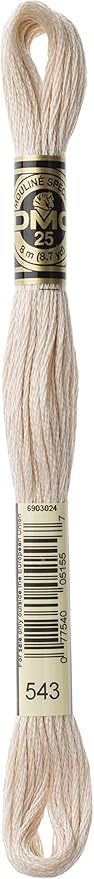 DMC Thread 6-Strand Embroidery Cotton 8.7 Yards Ultra Very Light Beige Brown 117-543 (12-Pack)