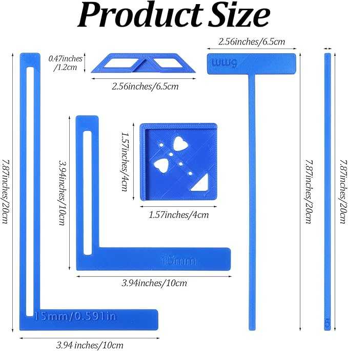 ElevateTech 6Pcs Bookbinding Easy Scrapbooking Tool Bookbinding Kit with T‑Ruler Corner Miter Spine Spacer Divider for Starter Can Be Made Into Notebook Calender Junk Journal Handbook