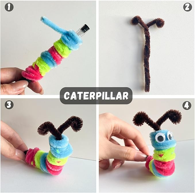 Pipe Cleaners,Arts and Crafts,Chenille Stems,1000PCS Pipe Cleaners Craft Christmas Gifts Craft Supplies for Kids Projects Creative DIY Decorations,Juegos para Niños