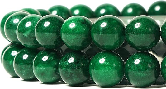 6mm Natural Blackish Green Chalcedony Round Bead - 60PCS Bulk Gemstone Beads for Jewelry Making, DIY Bracelets, Necklaces - Includes Crystal Stretch Cord - Stone Beads for Crafting Gifts