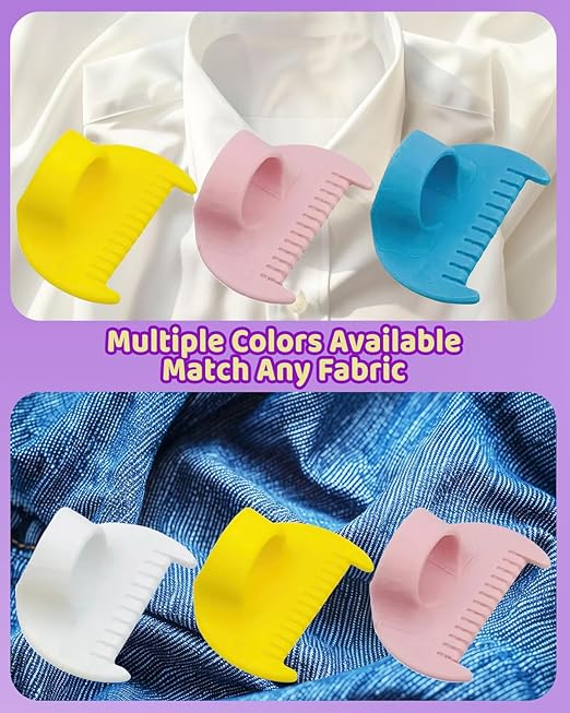 4 PCS Sewing Tool Set - Edge Stitch Lock and Sewing Gauge, Blanket Stitch Guide Tool for Hand Sewing, Quilting, Hemming & Crafts - Yellow & Pink with 3 mm & 4 mm