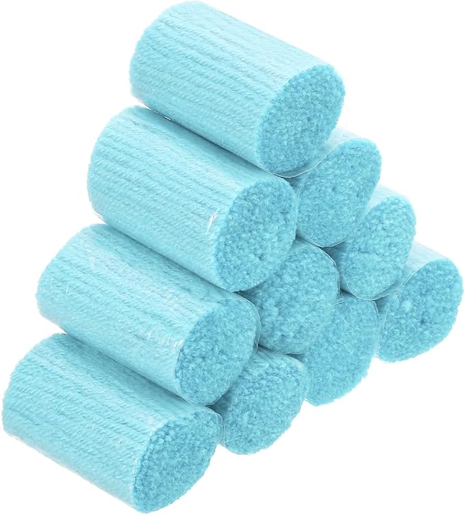 PATIKIL 10 Rolls Latch Hook Yarn, Latch Hook Kit Yarn Precut Hook Rugs Yarn Making Crochet Bundles for Latch Hook Rug Adults Beginners Tapestry DIY Craft, Sky Blue