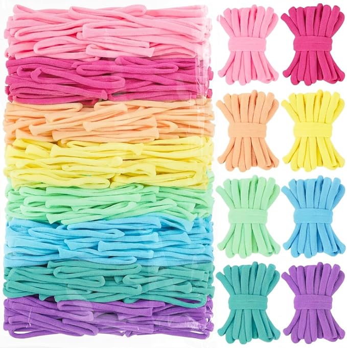 SUGORER 1000pcs Refill Loops for 7-Inch Weaving Loom Potholder Loop in 8 Colors, Durable Nylon DIY Kit Crafts Projects Pastel Loops Flexible Loom Kit Elastic Ideal Gifts for Girls Ages