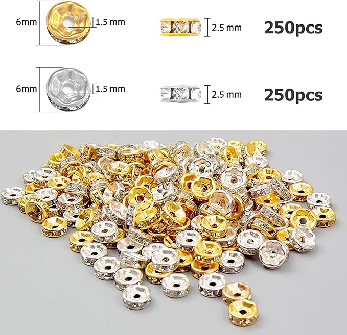 ZSFLZS 500pcs 6mm Rondelle Spacer Beads for Bracelets Making, Heishi Polymer Flat Disc Spacer Bead for Jewelry Making, Spacer Beads for Bracelets Clay Beads for Jewelry Making,