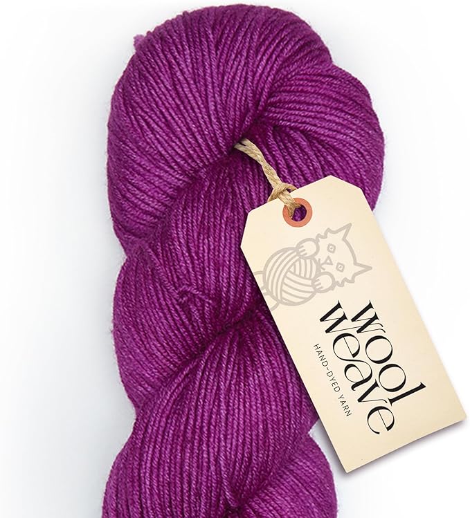 Superwash Merino Wool Yarn for Knitting & Crocheting - Premium Hand Dyed Yarn, 100gr, 240 Yards, Dk Weight Yarns - Luxurious, Soft & Durable Purple Yarn
