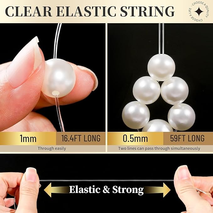 Pearl Beads for Bracelets 720PCS Bracelet Making Kit Friendship Bracelets Kits for Adult Small Pearl Bead and Gold Beads Beading Kit for Jewelry Making Kit for Necklaces Earrings DIY Crafts