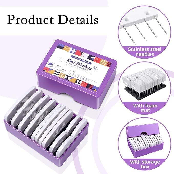 20 Pcs Knit Blocking Pins Knit, Knit Blockers Combs for Blocking, Knitting Pins Kit Knitting Tools Knitter Crochet Sewing Lace or Needlework Projects Tools Device