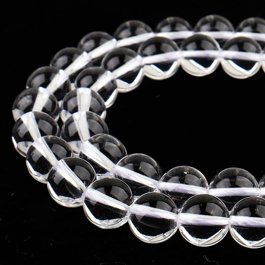Crystal Beads for Jewelry Making - 8mm Glass Round Craft Beads for Bracelets(45-48pcs, Clear Crystal)