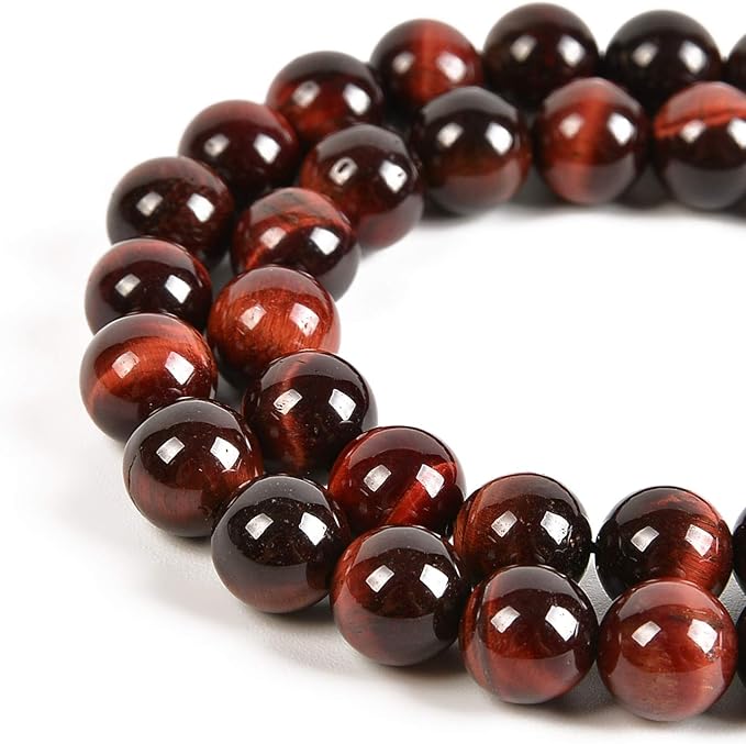 90pcs 4mm Natural Red Tiger's Eye Gemstone Round Spacer Loose Stone Beads for Jewelry Making 15.5" 1 Strand (Red Tiger's Eye, 4mm 90Beads)