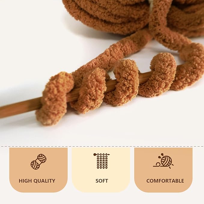 Bulky Thick Fluffy Yarn for Crocheting/Knitting, Super Bulky Hand Blanket, Soft Plush Yarn for Carpet/Scarf/Cushion, 8 Jumbo Pack (63.76oz/197.68yd)