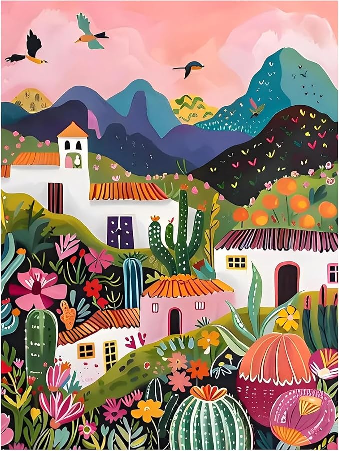 Paint by Numbers for Adult, Landscape Paint by Numbers Kit for Adults Beginners, DIY Landscape Acrylic Painting on Canvas for Home Wall Art Decor 16x20 Inch