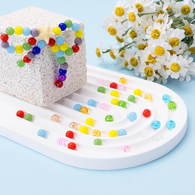 XSEINO About 1200PCS 6mm Original Color Glass Beads Bracelet Making Kit,24 Assorted Color Series Colorful Crystal Beads for Bracelet and Jewelry Making and DIY Crafts,Friendship Bracelets