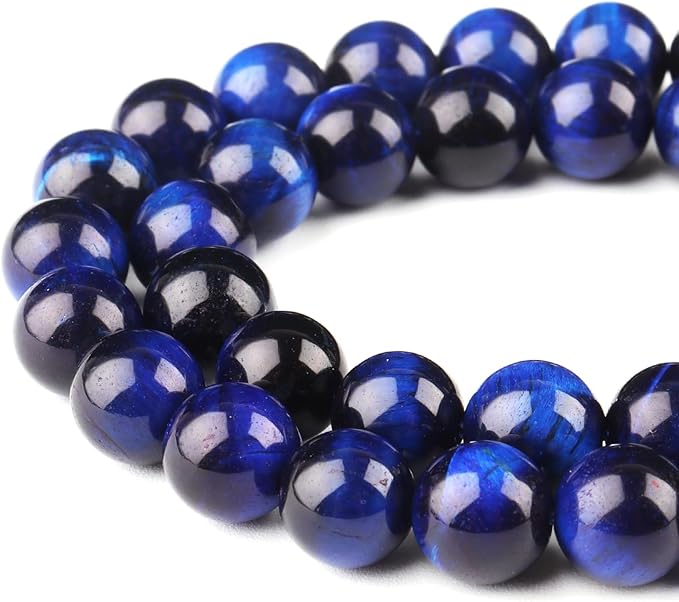 Natural Stone Beads Gemstone Beads for Jewelry Making - Crystal Beads for Bracelets, 6mm Beads Round Loose Beads(59-62pcs, 6mm, Lapis Lazuli Tiger Eye)