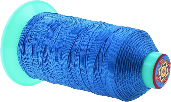 Mandala Crafts Size 346 210D T350 Bonded Nylon Thread - Sky Blue 415 YDs Tex 350 Heavy Duty Sewing Threads for Leather, Jeans, Weaving, Outdoor Marine Upholstery