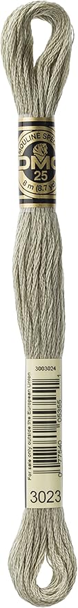 DMC 117-3023 Six Strand Embroidery Cotton Floss, Light Brown Grey, 8.7-Yard