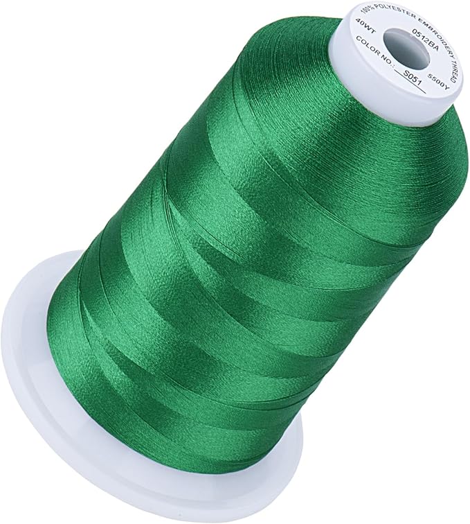 Simthread 5500Yds Embroidery Thread, 5000M High-Yardage 40WT 100% Polyester Thread – 170+ Vivid Colors, High-Speed Rated – Compatible with Brother, Singer, Janome & More - Hunter S051