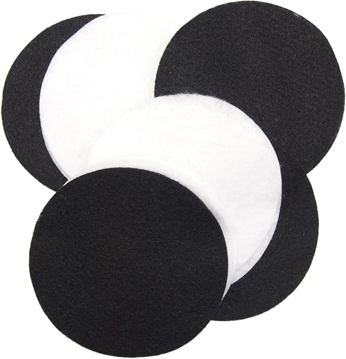 Playfully Ever After Black & White Craft Felt Circles (5 Inch - 15pc)