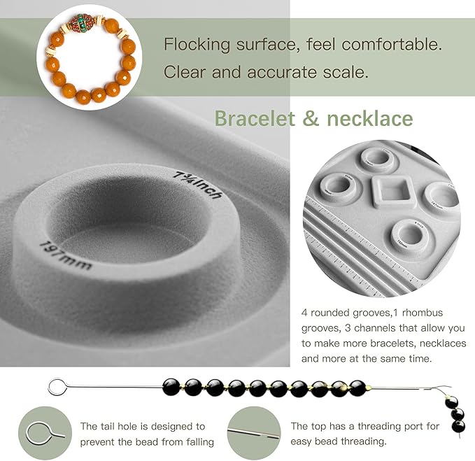 INDIVSHOW The Design Bracelet Bead Board with Clear Cover for Jewelry Bracelet Making Supplies
