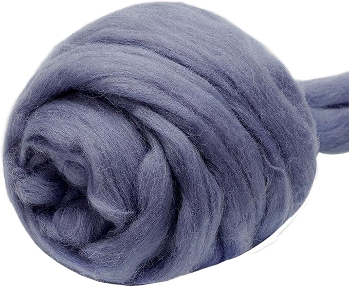 3.53oz Wool Roving, Fiber Roving Wool Top, Pure Wools, Chunky Yarn, Spinning Wool Roving for Needle Felting Wet Felting DIY Hand Spinning (Dark Purple)