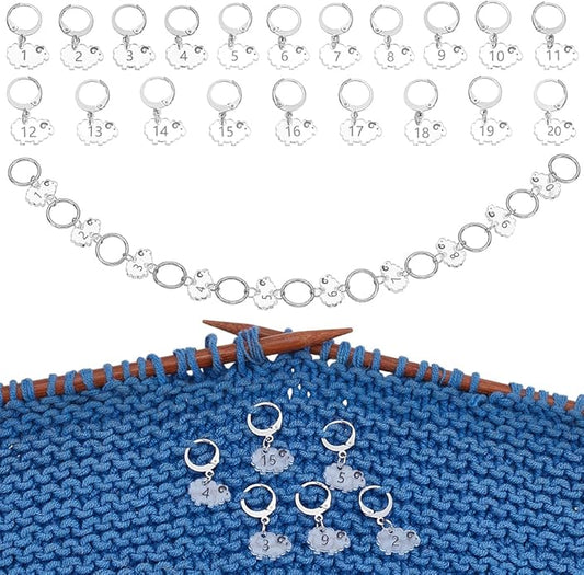 BENECREAT Sheep Stitch Markers, Clear Acrylic Crochet Stitch Marker Charms for Knitting Weaving Sewing Accessories Quilting