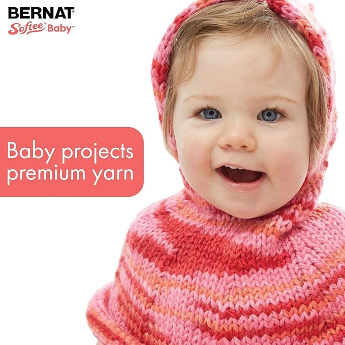 Bernat Softee Baby Yarn, Ombre, 4.25 oz, Gauge 3 Light, Pink Flannel