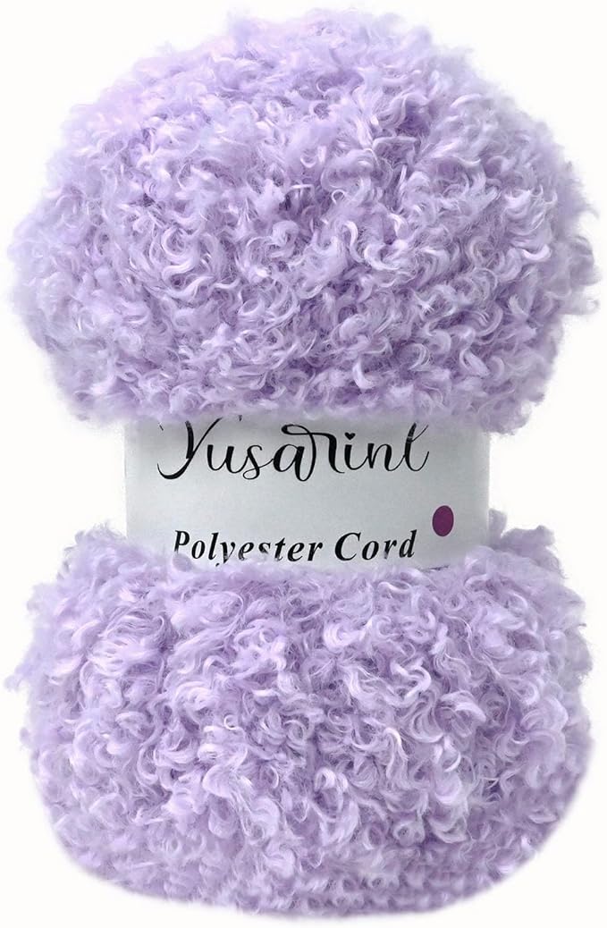 (32 Colors Available) Yusarinl Teddy Bear Yarn,Fuzzy Yarn for Crochet Polyester Plush Fur for Crafts Fluffy Fuzzy for Knitting(3.35 oz, 40 yds)-Cold Purple