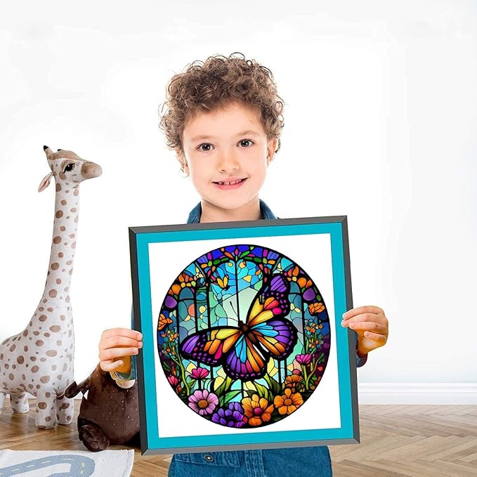 Butterfly Stamped Cross Stitch Kits - Counted Cross Stitch Kits for Beginners Adults,11 CT Patterns Dimensions Embroidery Kits Arts Craft Kits,for Gift and Home Decor 13.8 x 13.8inch
