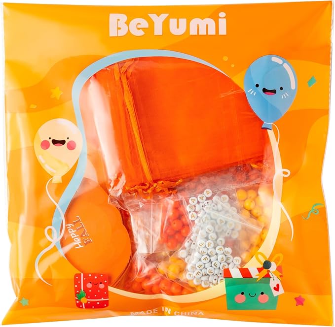 BeYumi Fall Bracelet Kit - 24 Pack Fall Letter Beads Friendship Bracelets with Pumpkin Gift Cards and Bags Autumn Thankful Kit Party School Classroom Party Fun Activities