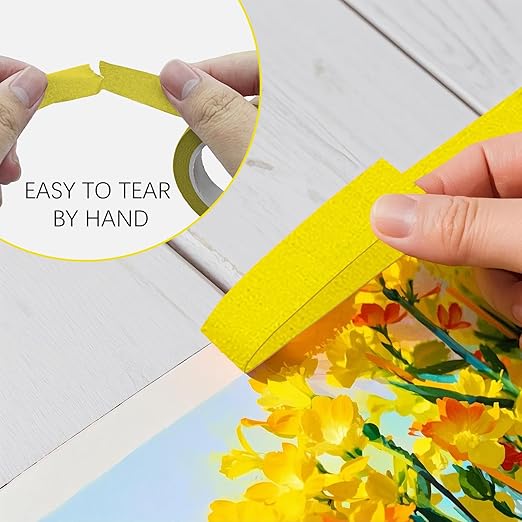 8PCS Colored Masking Tape - Yellow Painters Tape, Tape for Kids Art Supplies, Great for Crafts, Labeling, DIY Decorative, 1/2 Inch Colored Tape Rolls- Tiny Size
