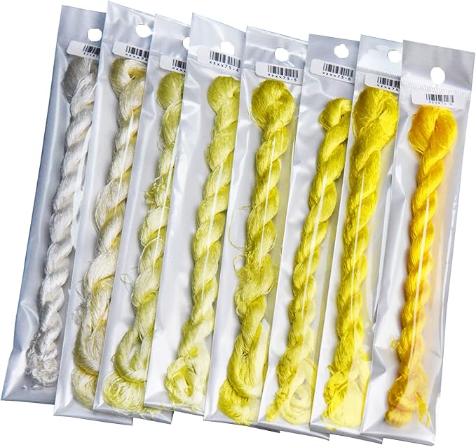 Natural 100% Silk Thread, Handmade Embroidery Thread Silk Floss 8 Colors 110m Each (75)