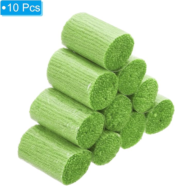 Patikil 10 Rolls Latch Hook Kit - Precut Yarn for Latch Hook Rugs - Adults Beginners - Lime Green