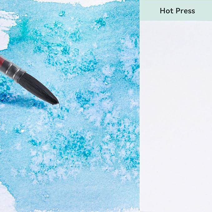 Lightwish Watercolor Sketchbook,100% Cotton Acid Free Watercolor Journal,300gsm/140lb Hot Press Watercolor Paper for Artists,Adults,Students,20 Sheets,9.25 * 6.3 Inches