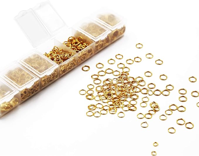 EuTengHao 1504Pcs Gold Open Jump Ring and Lobster Clasps Kit - Jewelry Making Repair Supplies with Pliers and Tweezers