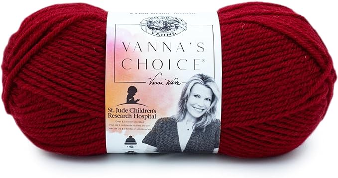(1 Skein) Lion Brand Yarn Vanna's Choice Yarn, Cranberry