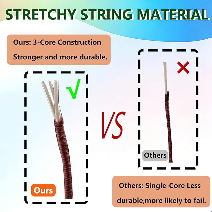 Stretchy String for Bracelet Making Kit, 4 Rolls 660 ft 1mm Elastic Cord, 2 White & 1 Black & 1 Rainbow, Includes Soft Measuring Tape & Craft Scissors for Jewelry Beading, Necklaces, DIY Crafts