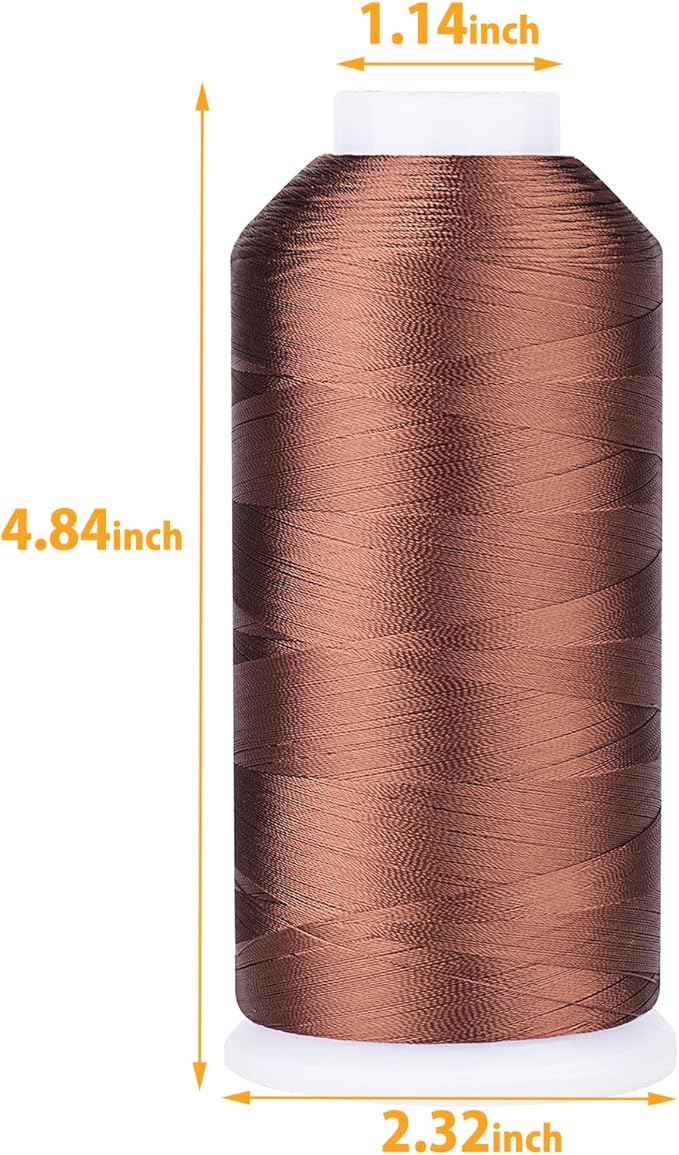 Simthread Rayon Embroidery Thread 5500 Yards, 40wt 100% Rayon Viscose for Commercial and Domestic Machines - Sienna 1058