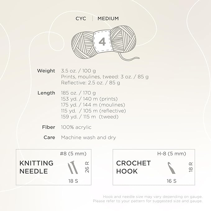 Lion Brand Yarn Basic Stitch Anti-Pilling Yarn for Crocheting, Knitting, and Crafts, Charcoal Heather, 3 Pack