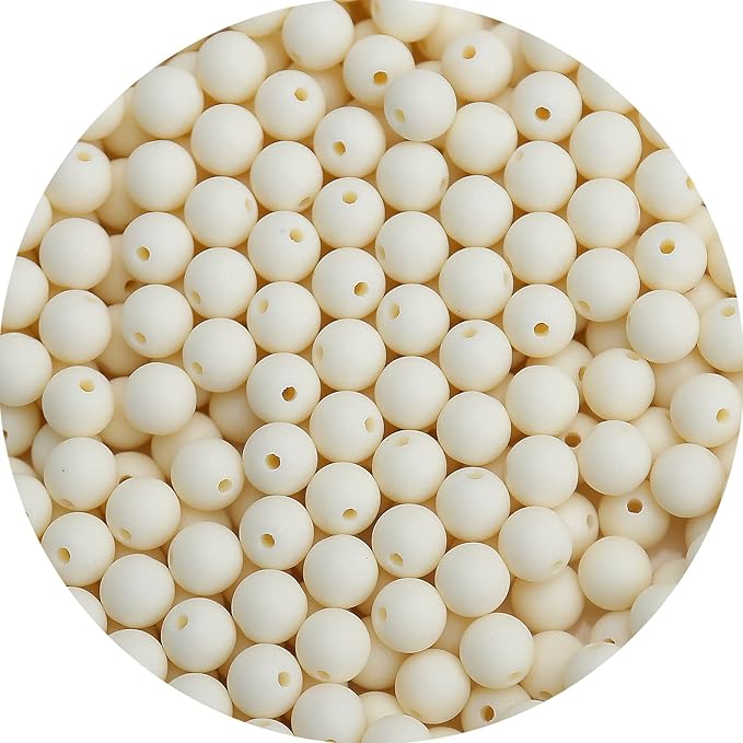 bonny boxx 100pcs 12mm matte beige acrylic round beads, frosted plastic resin bubblegum balls chunky gumball beads for necklace and bracelet making, crafting supplies