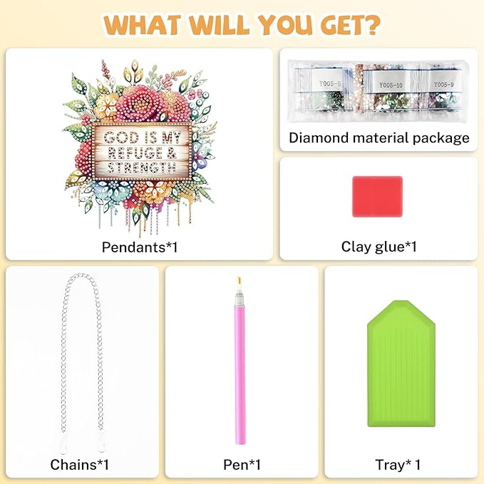 Bowetile Flowers Diamond Art Hanging Kits for Adults, Diamond Art Suncatchers Flower, 5D Special Shape Diamond Painting Pendant Window Ornament Easter Gifts for Home Wall Garden Decor