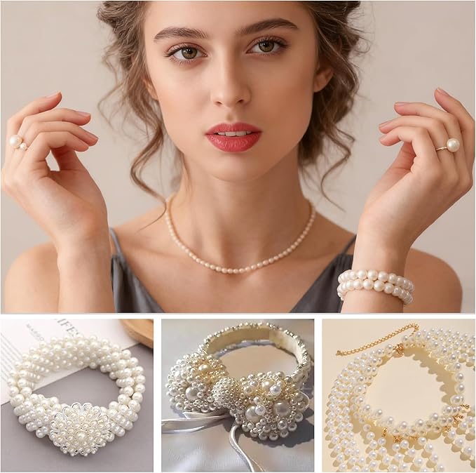 DIY Pearl Bracelet Making Kit-520pcs Real Shell Pearls & Starter Tool Set,Jewelry Craft Supplies for Women,Creative Beading Kit with Storage Box-Ideal for Birthday,Party Favors（520PCS）