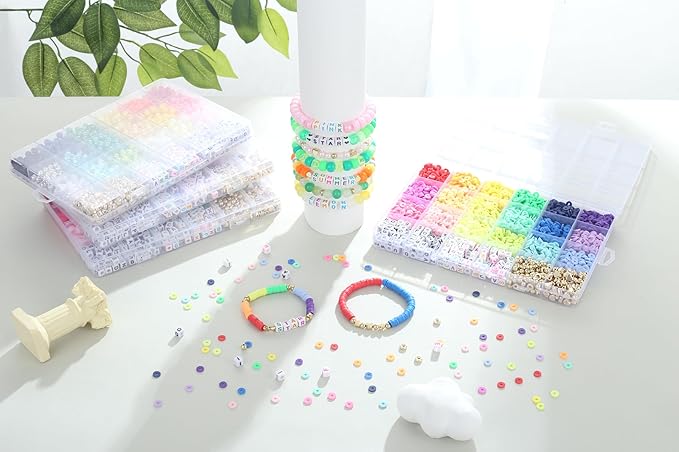 Clay Beads Bracelet Making Kit Clay Beads for Friendship Bracelets Kit 6mm Beads for DIY Crafts