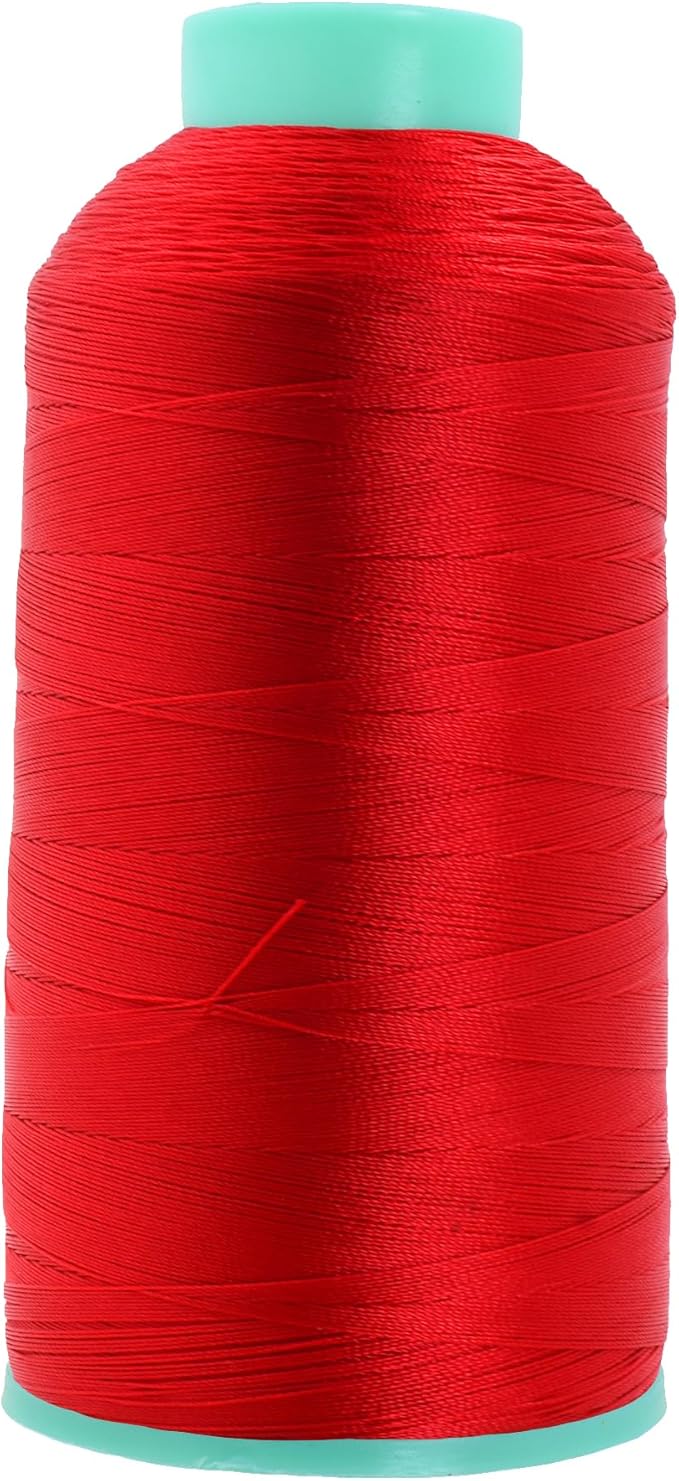 Mandala Crafts Size 46 210D T45 Bonded Nylon Thread - Red 2843 YDs Tex 45 Heavy Duty Sewing Threads for Leather, Jeans, Weaving, Outdoor Marine Upholstery