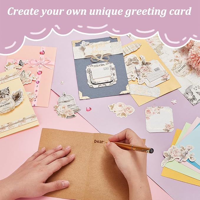 AHANDMAKER DIY Envelope & Card Making Kits, Handmade Greeting Card Sets Make Your Own Card Crafts Teacher Appreciation Cards for Festival Mother's Day Christmas Birthday Classroom Exchange Gift