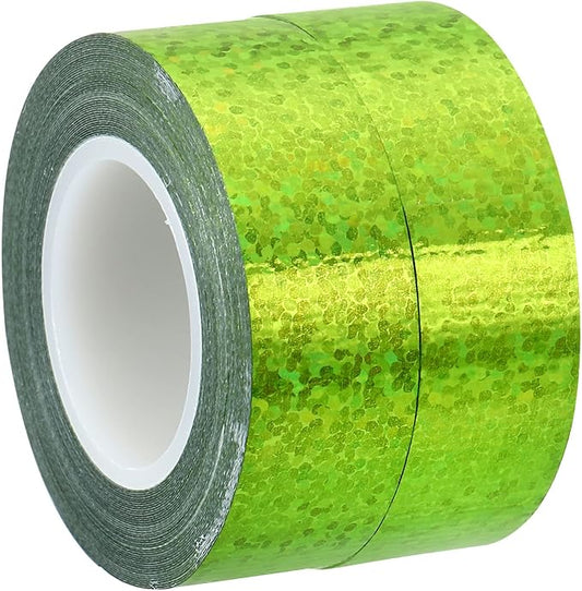 PATIKIL Glitter Sparkle Tape 15mm x 5m, 2 Pack Holographic Art Decorative Masking Tapes Self-Adhesive for DIY Scrapbook Art Craft Wrapping, Green
